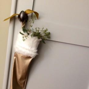 Glam Christmas Stocking ~ Gold "Leather" & Fur Cuff Glam Christmas Stocking ~ Gold "Leather" & Fur Cuff
