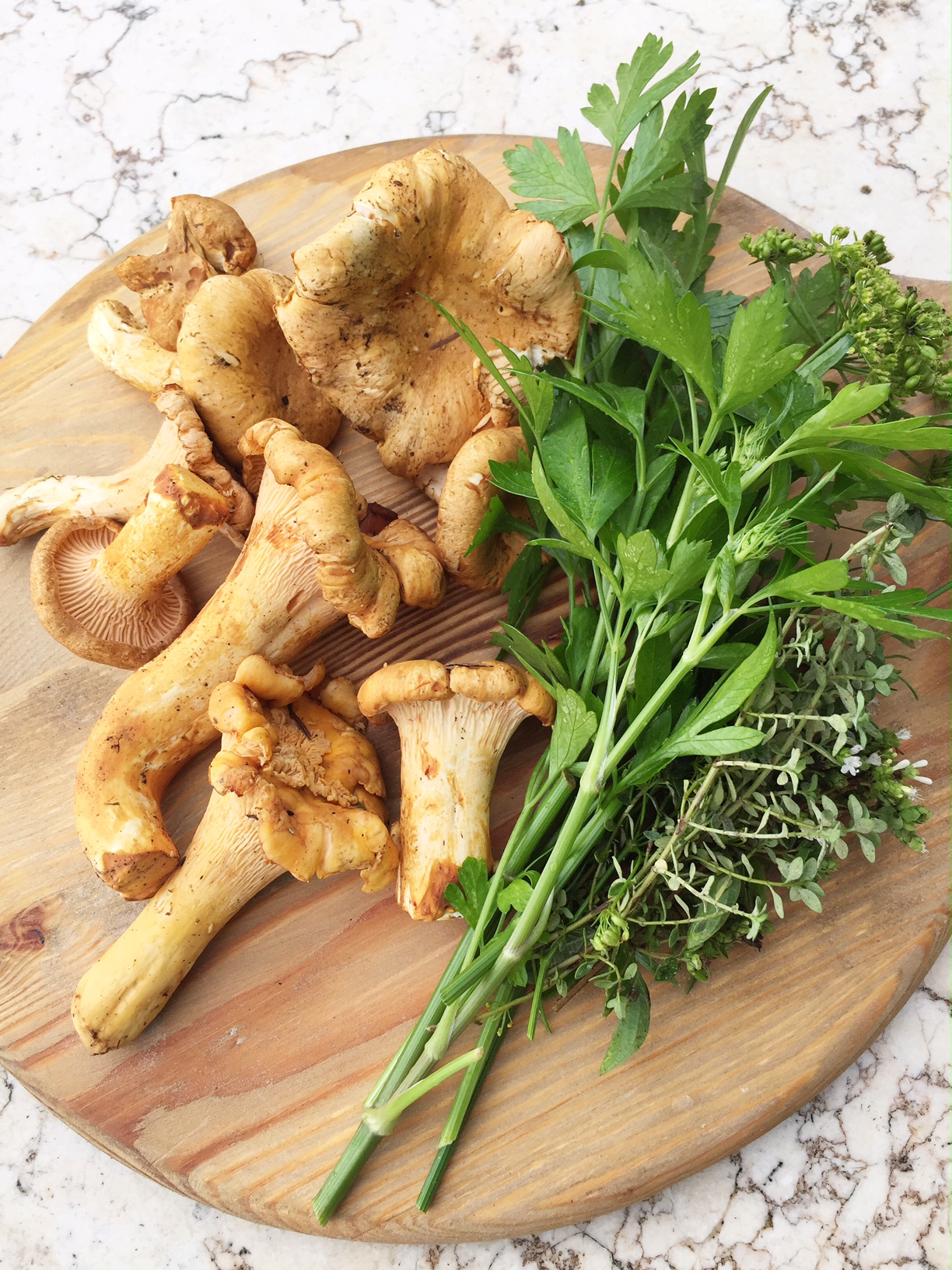 Earthy Chanterelle Mushrooms with Garden Herbs La Famiglia Design Blog