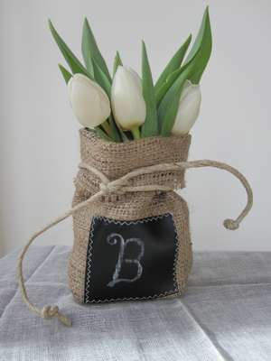 Burlap & Chalk Petite Bags ~ Table Dressings | La Famiglia Design Blog