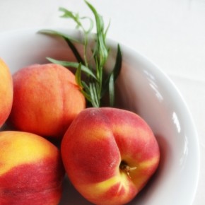 Tipsy Roasted Peaches with Fresh Tarragon