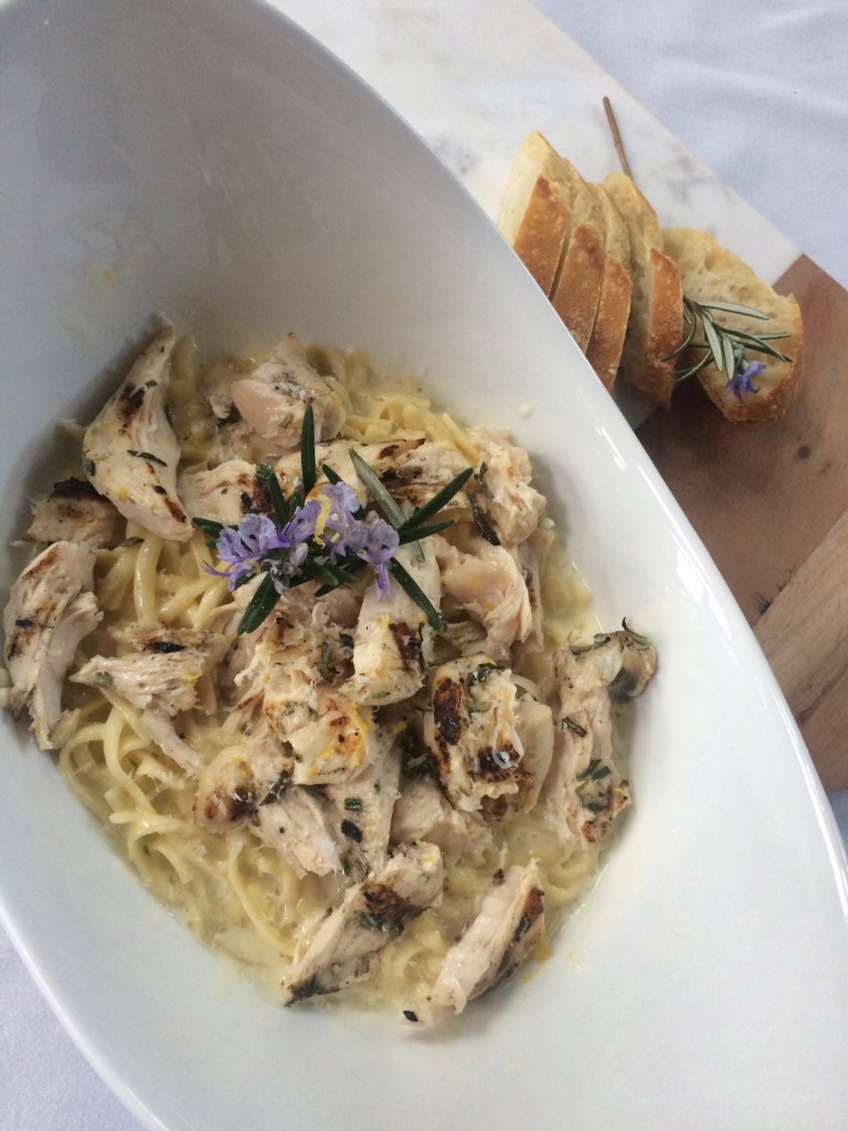 Lemony pasta with rosemary chicken and truffle - Monica Hart La Famiglia Design