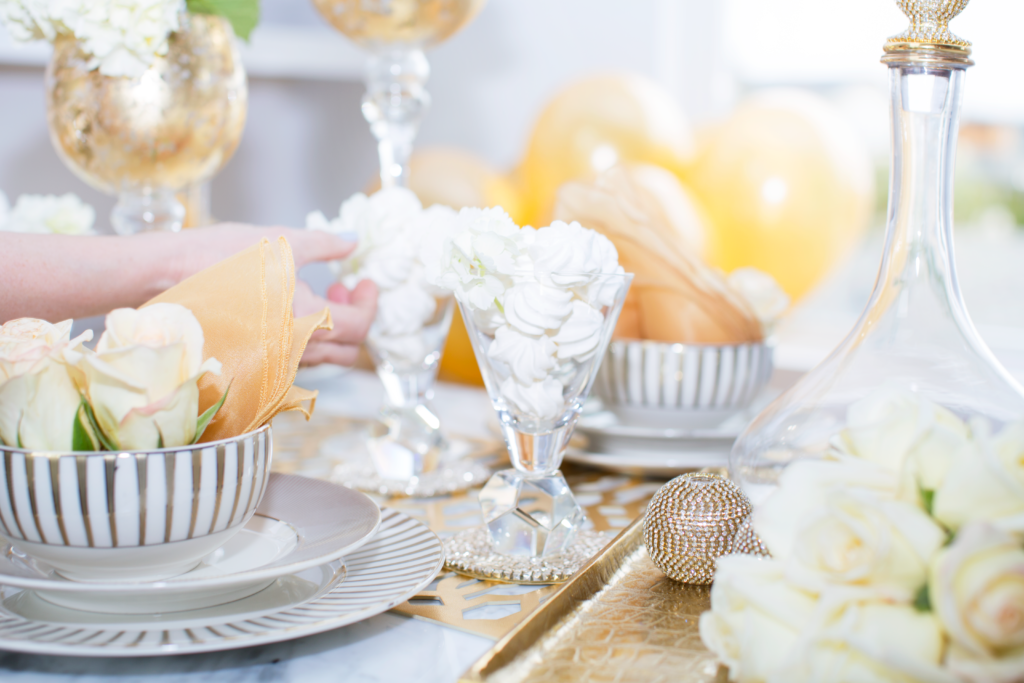 Gold Tablescape with a POP of Glam - Monica Hart for The Bellevue Collection - Z Gallerie