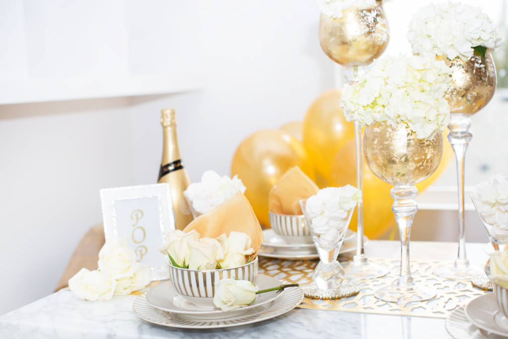 Gold Tablescape with a POP of Glam - Monica Hart for The Bellevue Collection - Z Gallerie